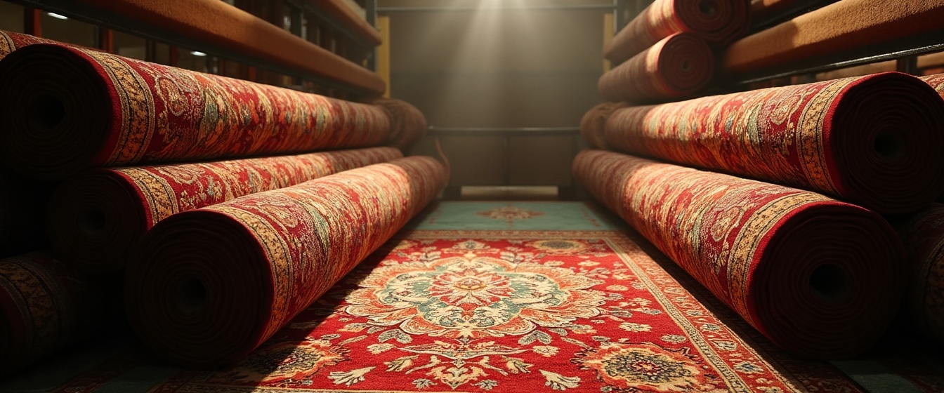مصنع سجاد تركي — أنوال آلية ولفائف سجاد منقوش